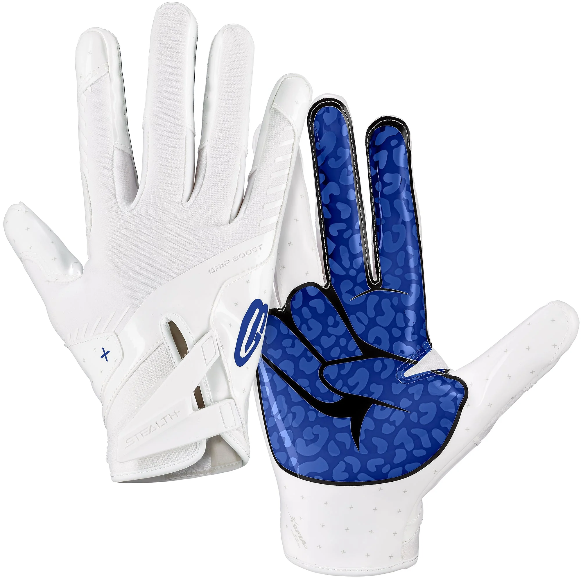 Grip Boost Peace Stealth 6 Boost Plus Youth Football Gloves - White/Royal Blue Questions & Answers